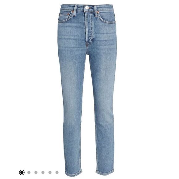 Re Done High Rise Ankle Crop Jeans - Picture 1 of 8